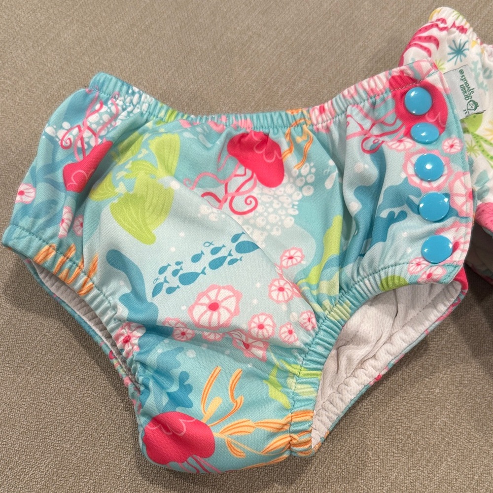 2 Green Sprouts Snap Reusable Absorbent Swimsuit Diapers